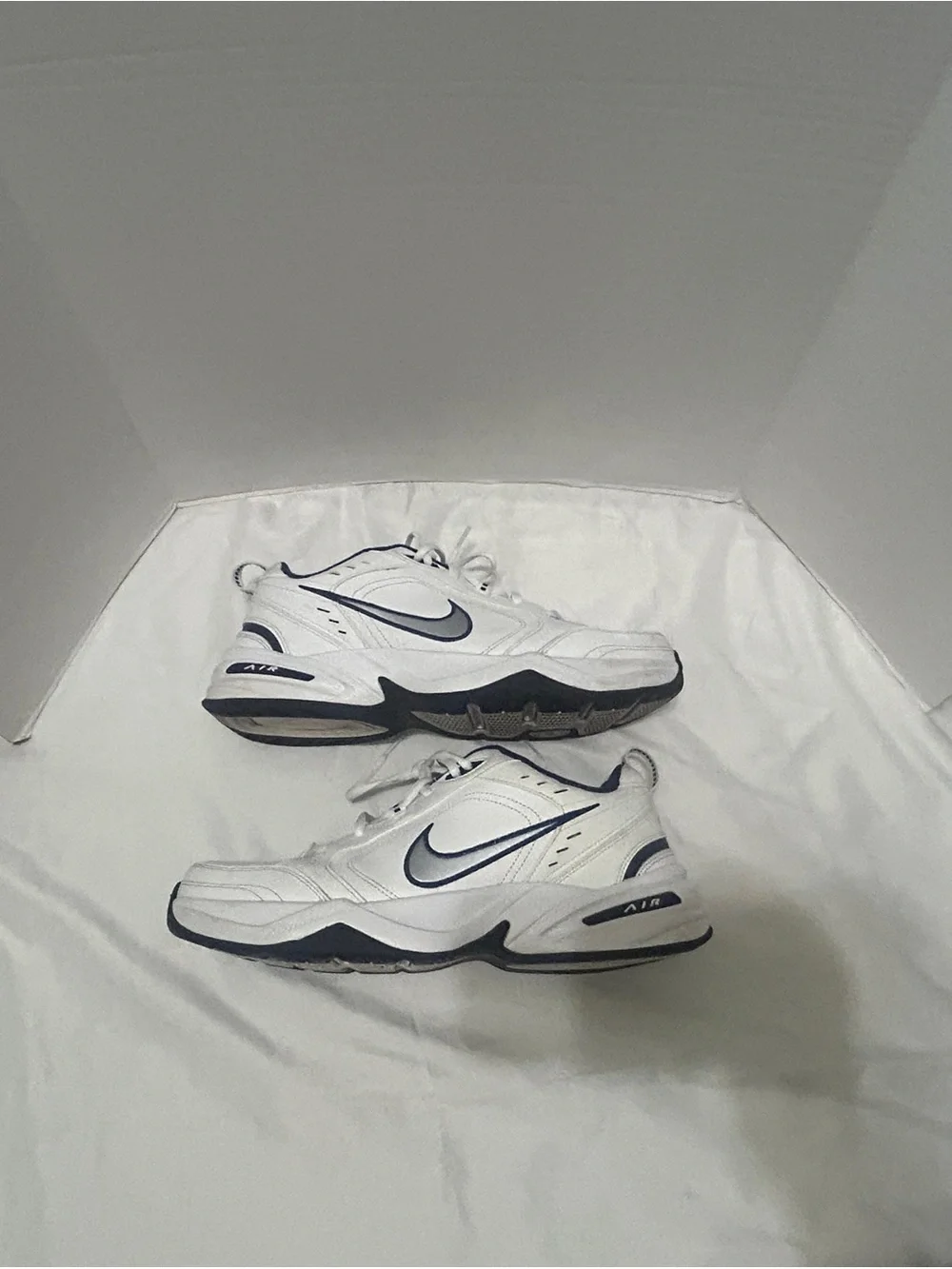 Nike Monarch Men's White Navy Low-Top Sneakers Size 13 Walking Shoes